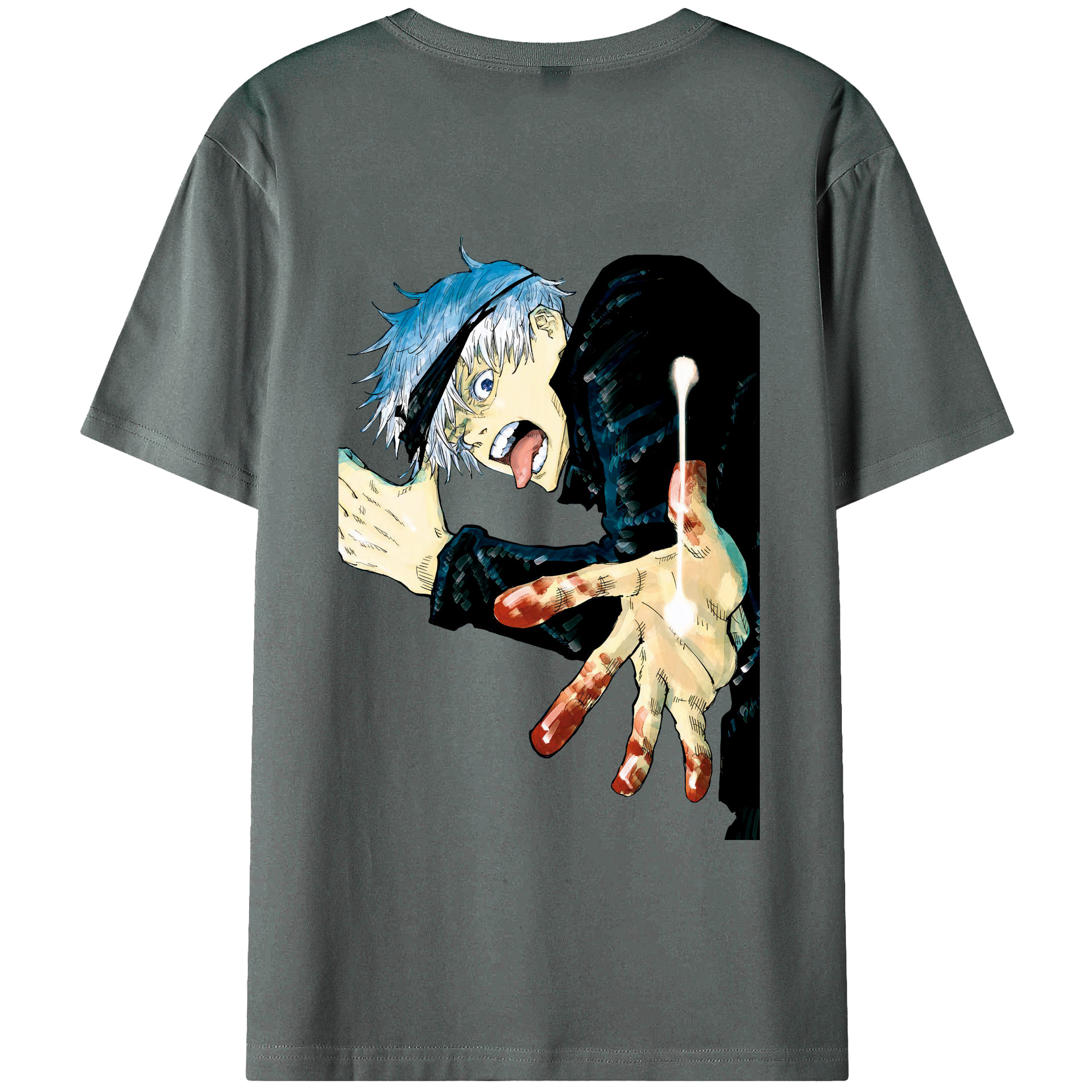 （画像用） 呪術廻戦 Jujutsu Kaisen 綿100％ メンズ半袖Tシャツ（バックプリント） 通気性